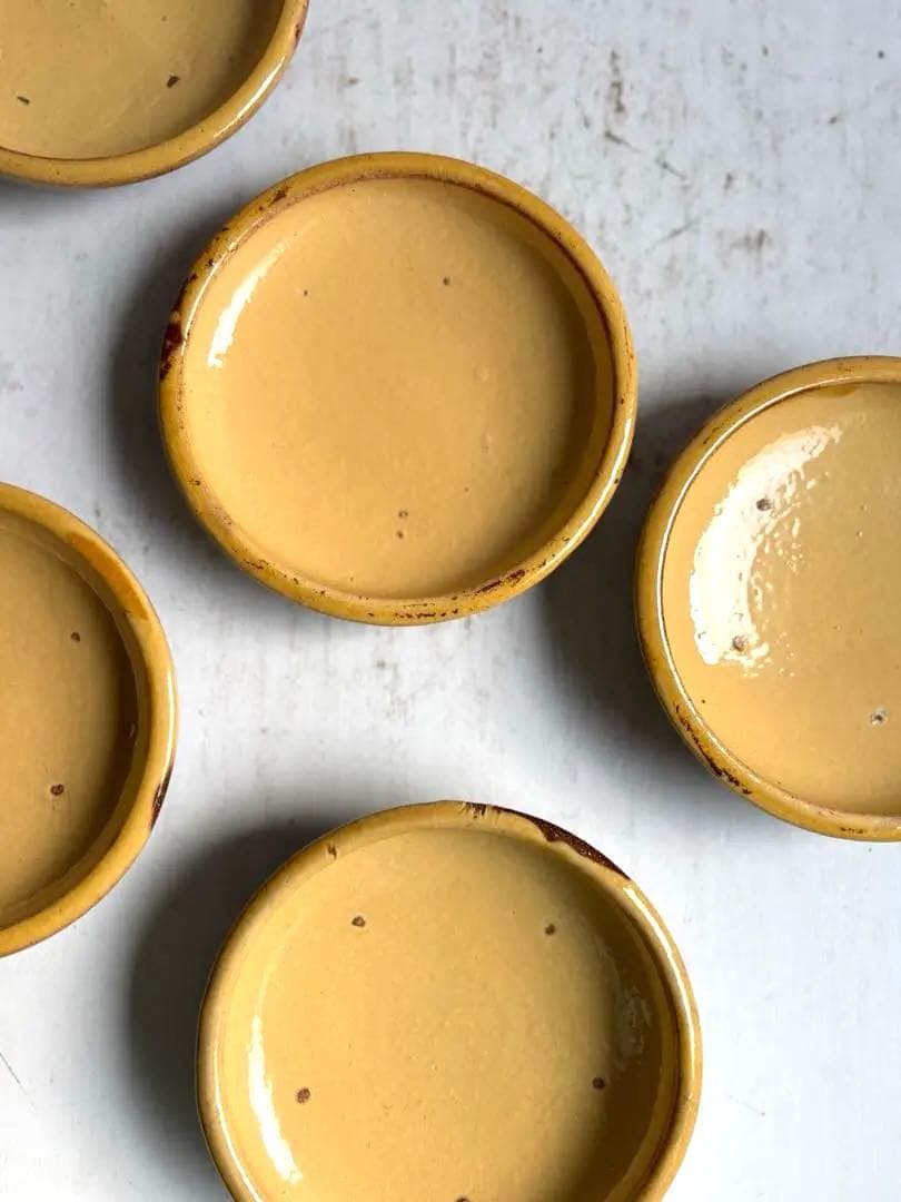 763 骨董 アンティーク 布志名焼 ガレナ釉皿 5点 民芸 柳宗悦 美品 明治