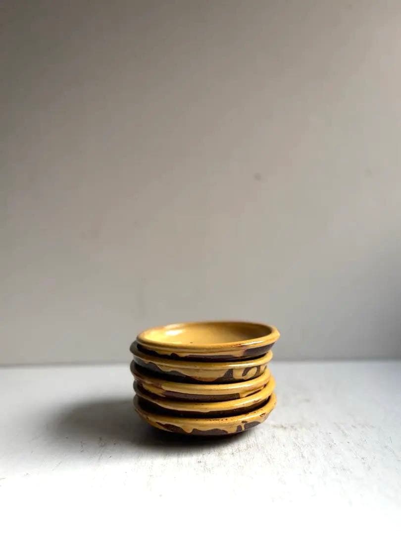 763 骨董 アンティーク 布志名焼 ガレナ釉皿 5点 民芸 柳宗悦 美品 明治