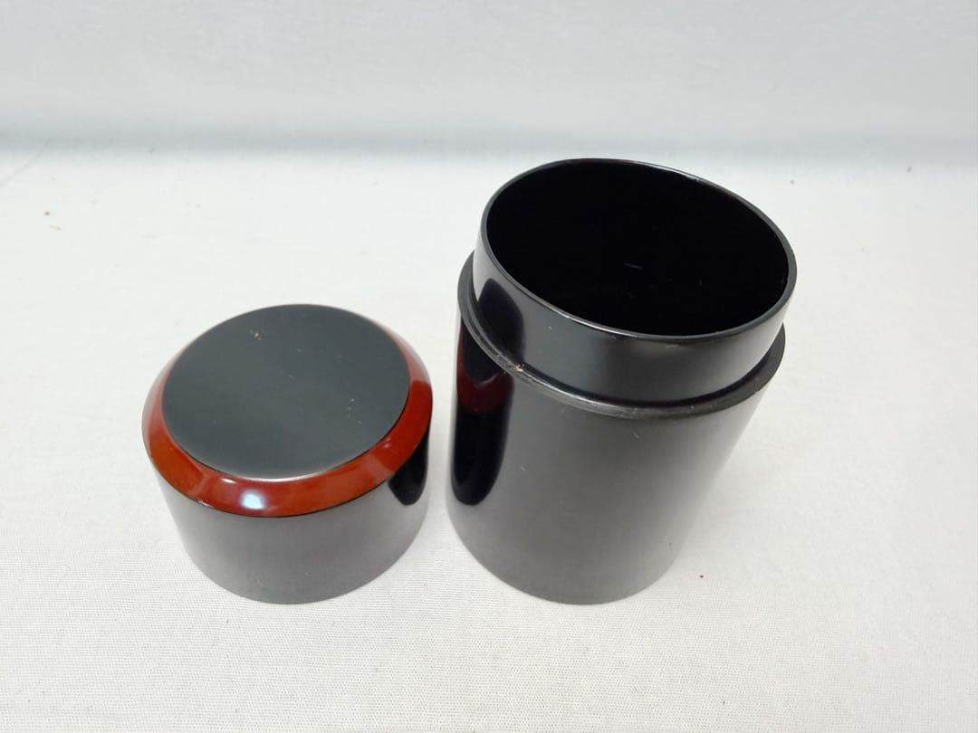 茶道具 塗師 表完造 手持ち 溜塗 莨盆 花押付 火入 灰吹 煙草入 キセル元箱