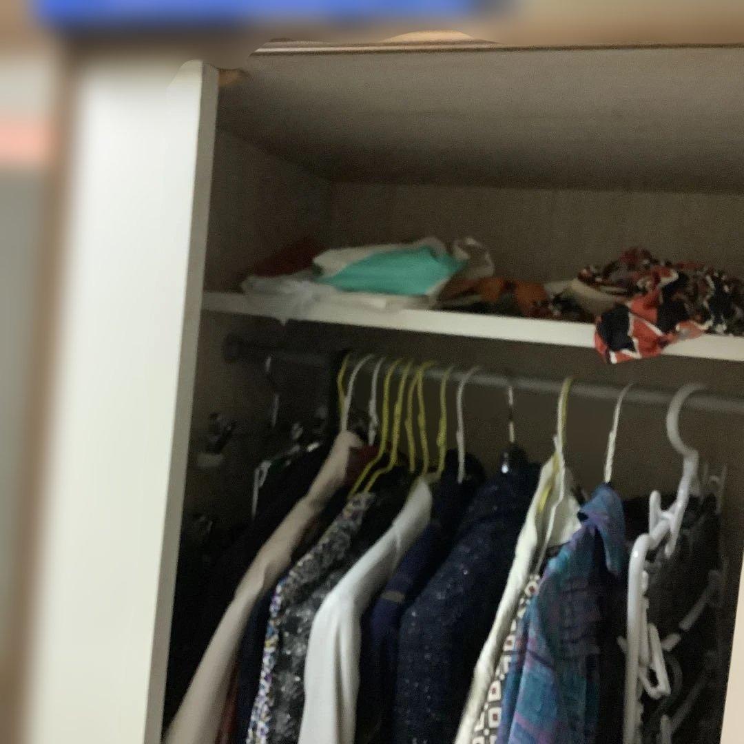 昭和レトロ　ロッカー　洋服ダンス　木製　スリムキャビネット　オフホワイト