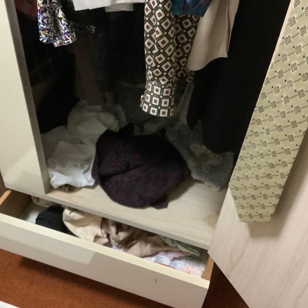 昭和レトロ　ロッカー　洋服ダンス　木製　スリムキャビネット　オフホワイト