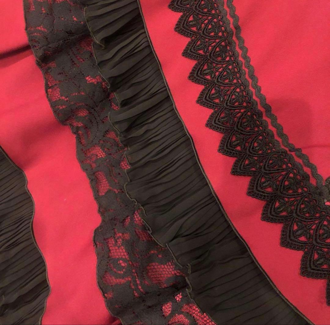 SONIA JOHNES フラメンコハイウェストファルダワインレッド色ＭＢサイズ