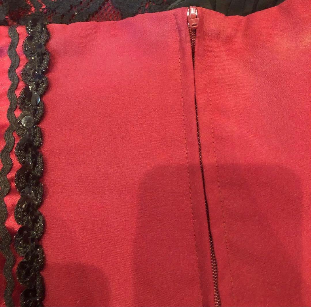 SONIA JOHNES フラメンコハイウェストファルダワインレッド色ＭＢサイズ