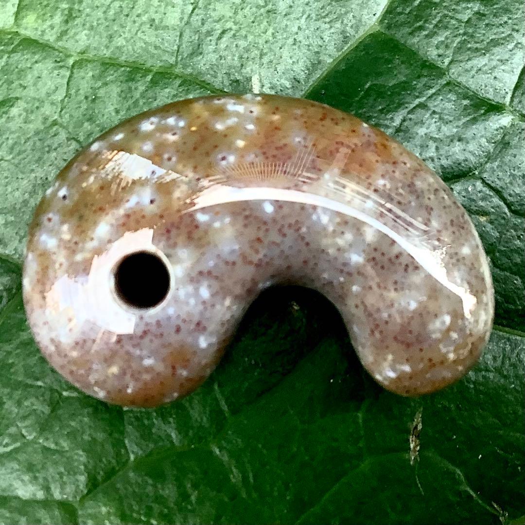 ✳摩訶不思議な色彩　花仙山出雲型勾玉　ピカピカ極上研磨　⭕️鑑定鑑別書付の本物です