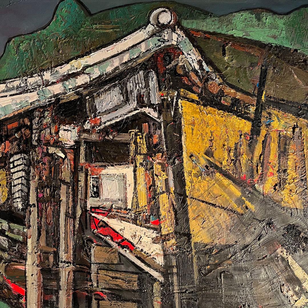 ★真作★ 文勝(ウンシュン) 古跡 油絵 額付き 貴重作品