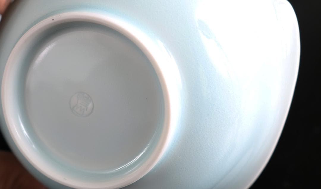 人間国宝 塚本快示 快山窯 青白磁水鳥文 小鉢 五客 共箱