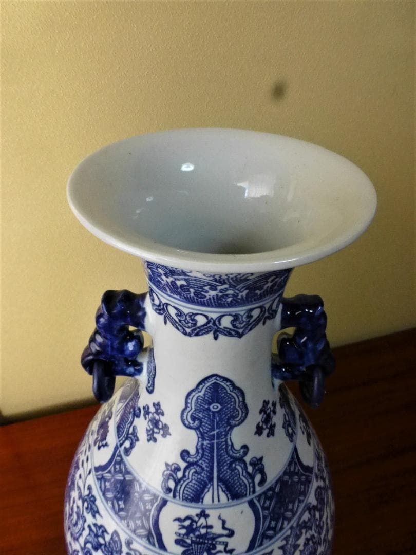 中国花瓶　大清乾隆年製　染付