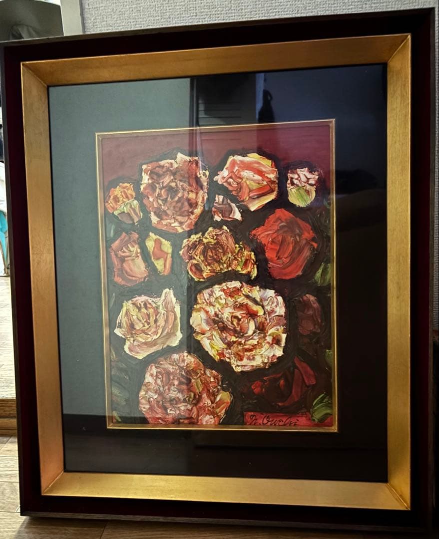 大内のぶ子　油彩画　薔薇