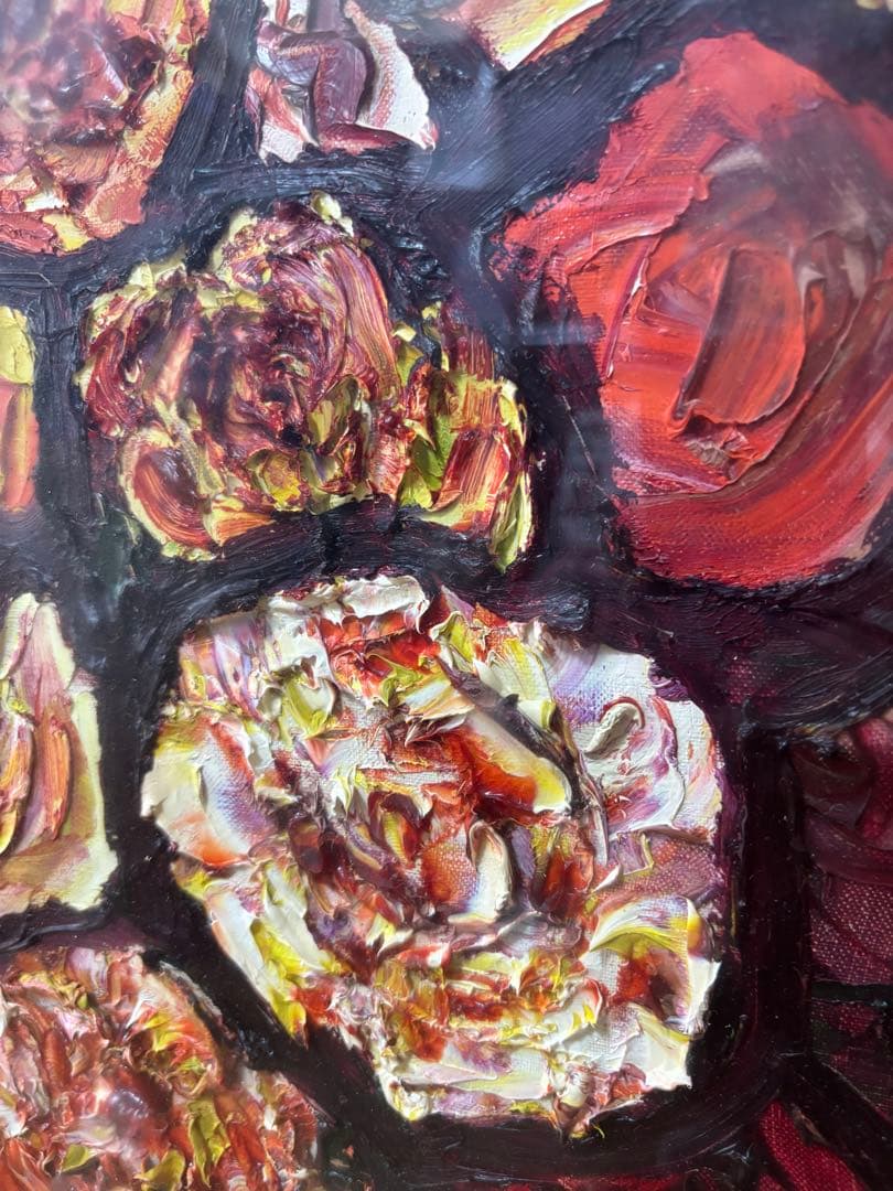 大内のぶ子　油彩画　薔薇