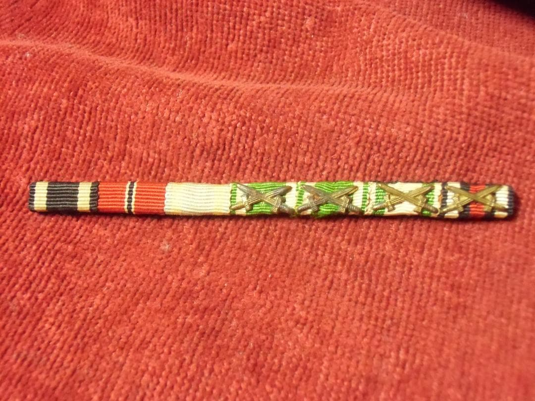 Ｗ帝政ドイツ軍/ザクセン＊縫い付け用７連略綬（実物）