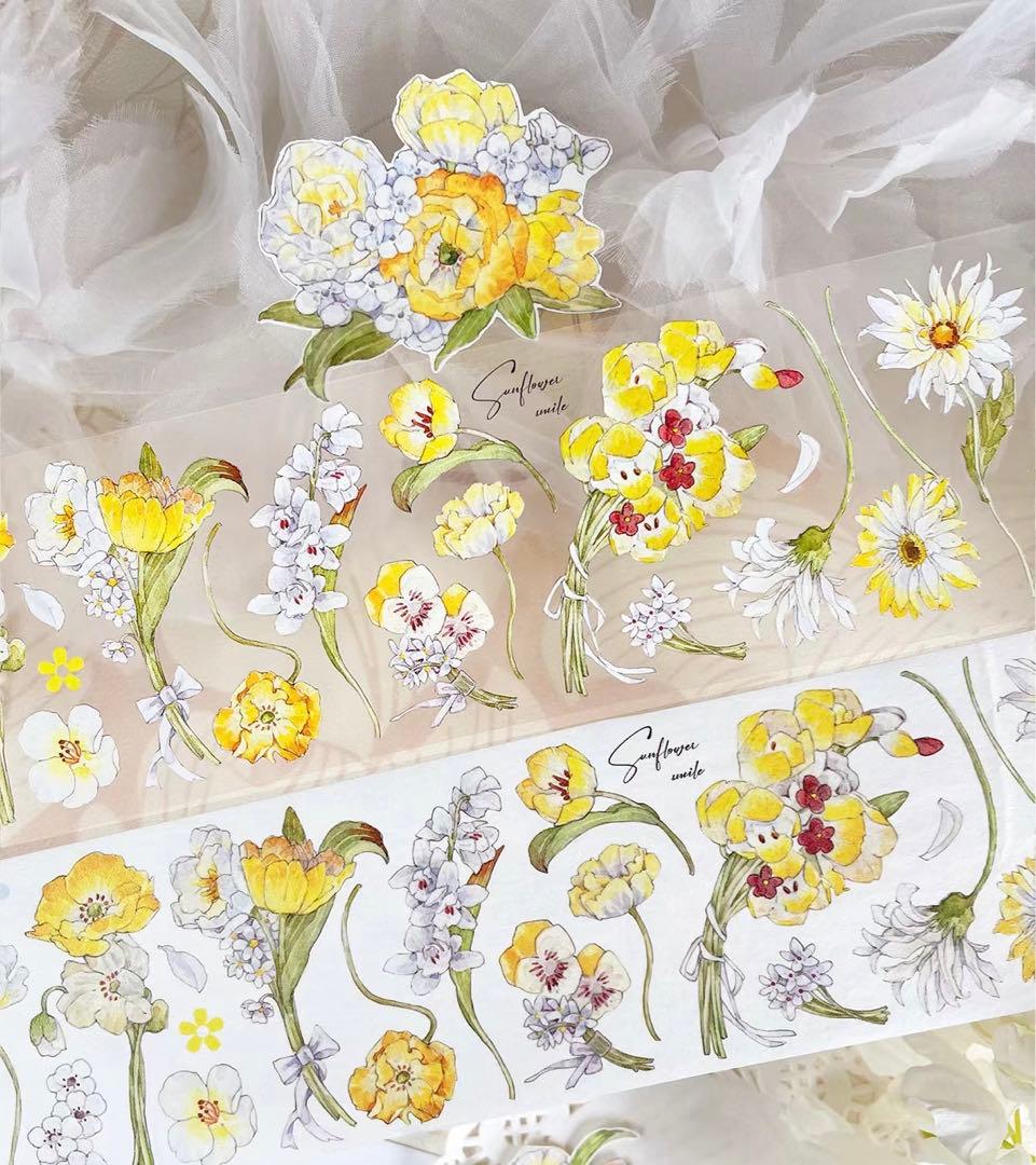 海外マスキングテープ巻売り 白昼夢 フラワー 人物マスキングテープ