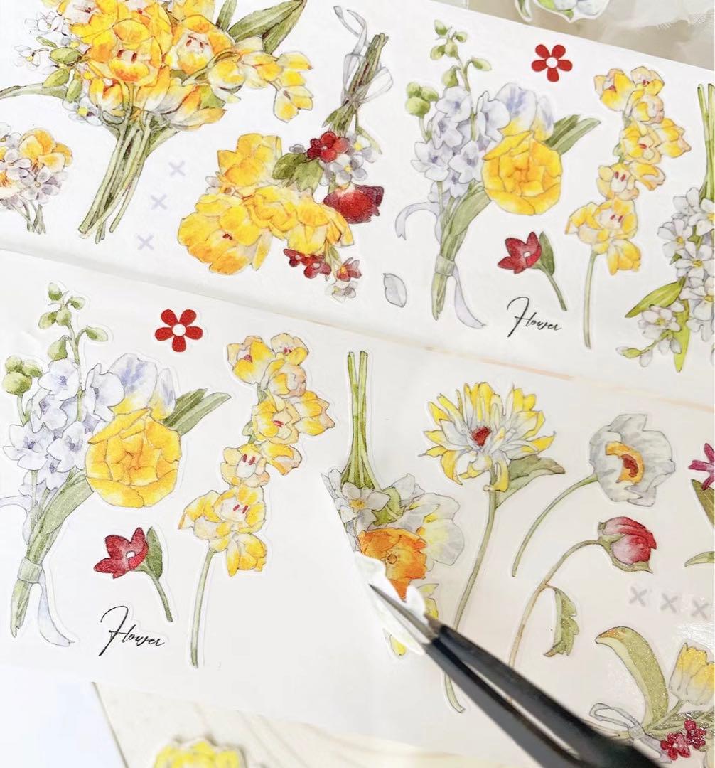 海外マスキングテープ巻売り 白昼夢 フラワー 人物マスキングテープ