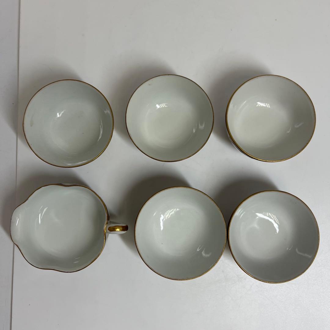 明治時代　九谷焼　上手青粒金襴手　煎茶器セット　東K8-0111☆2F タカサ