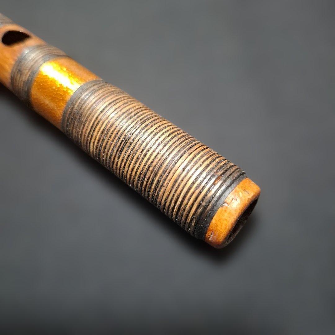 篠笛　古典調　7本調子　6穴　藤総巻き　拭漆仕上げ　超鐵仕様