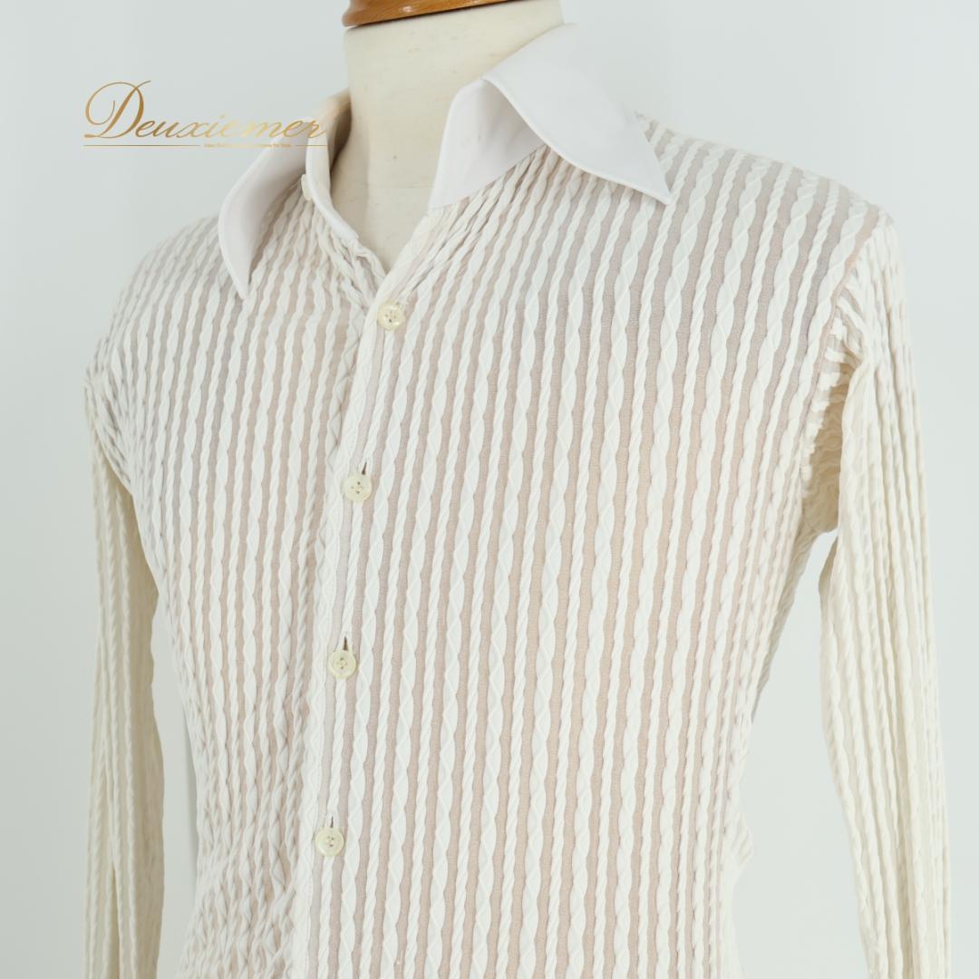 【日本製 社交ダンス衣装】ホワイト Hasebe シャツ ブラウス 白 レース