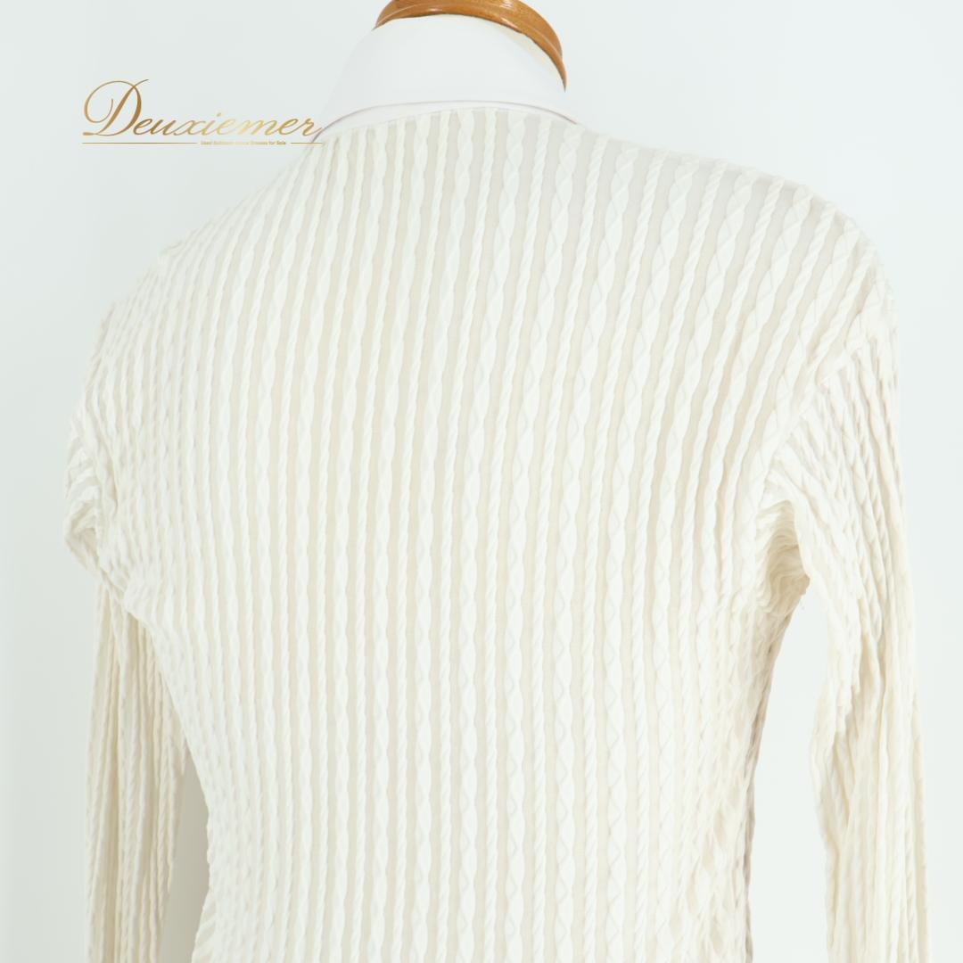 【日本製 社交ダンス衣装】ホワイト Hasebe シャツ ブラウス 白 レース