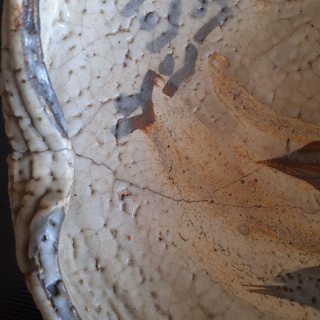 江戸時代古絵志野菓子器箱付き