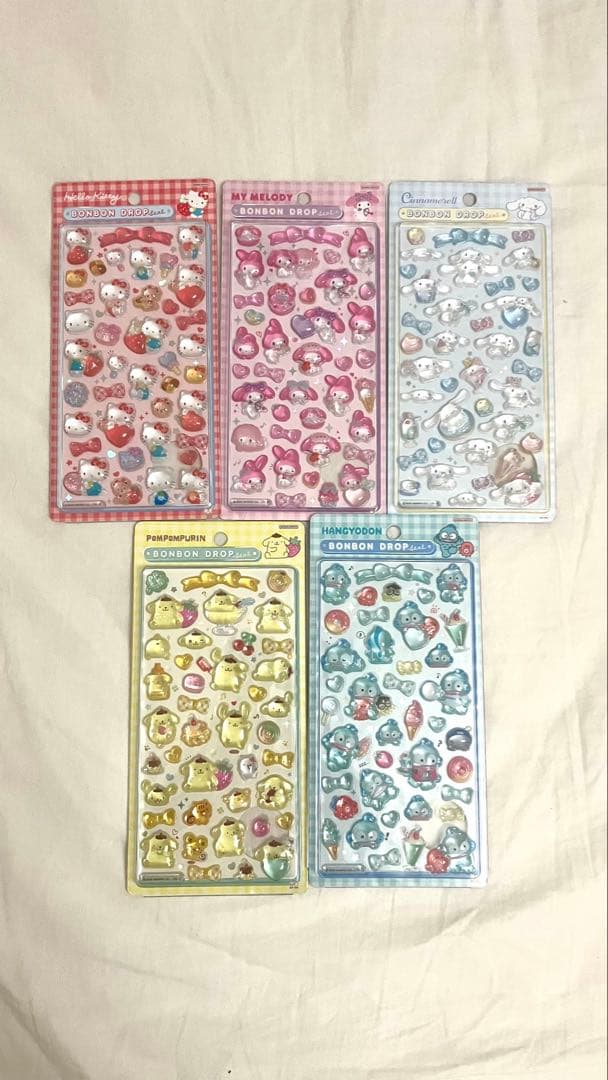【正規品】ボンボンドロップシール 第二弾サンリオ 5枚セット