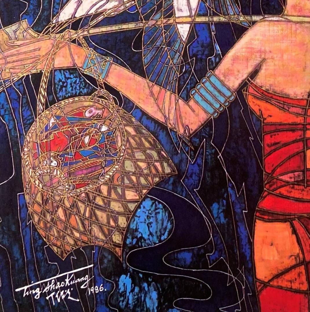 丁紹光、『波音』、希少な画集より、新品額装付、マット額装付き