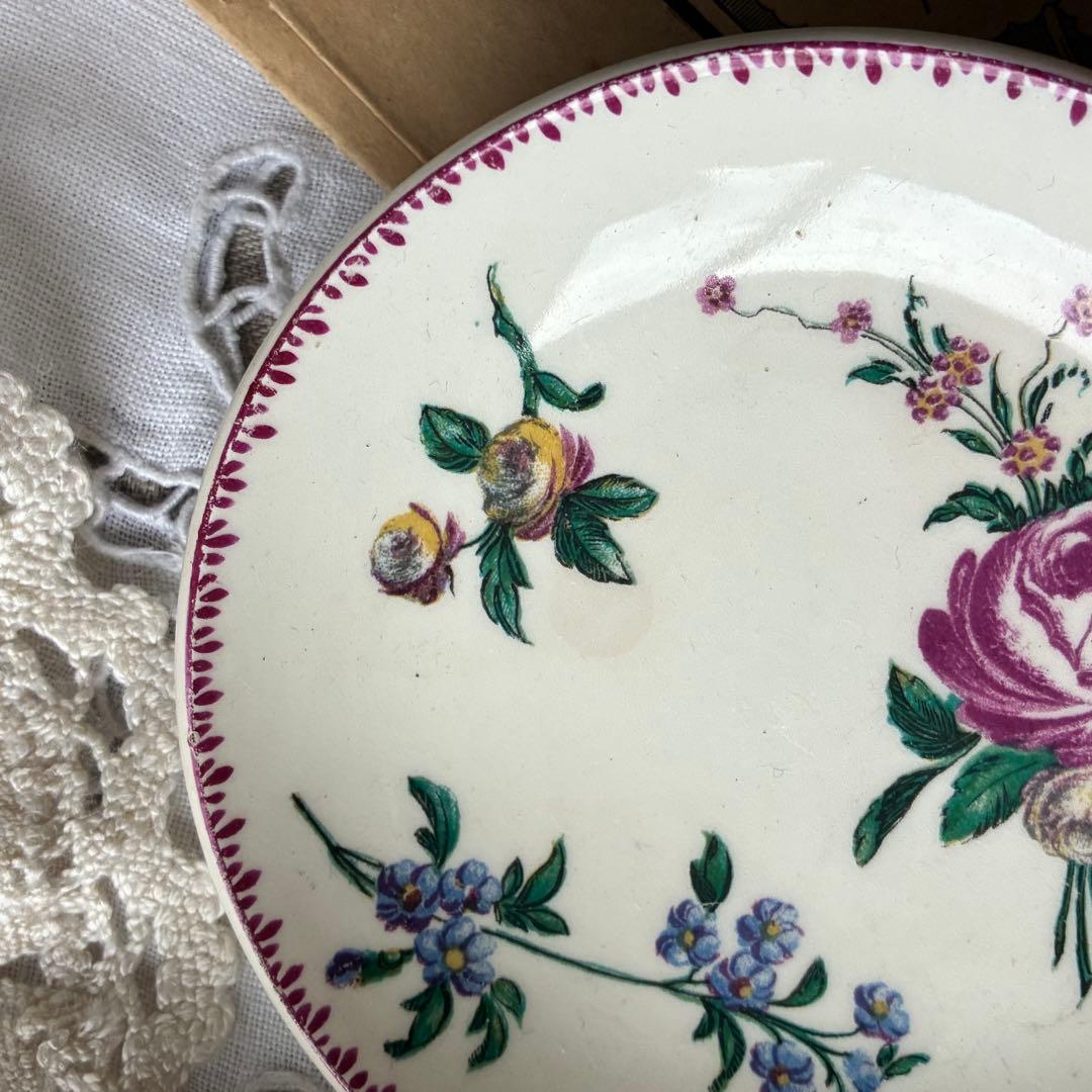 Gien フランス　ピンク　アンティーク　b 多色刷り　c&s 勿忘草