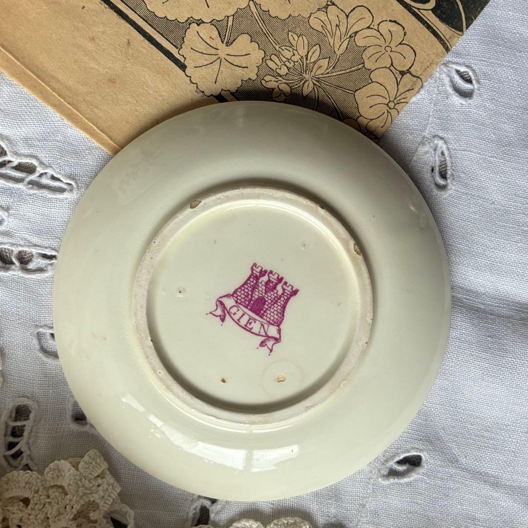 Gien フランス　ピンク　アンティーク　b 多色刷り　c&s 勿忘草