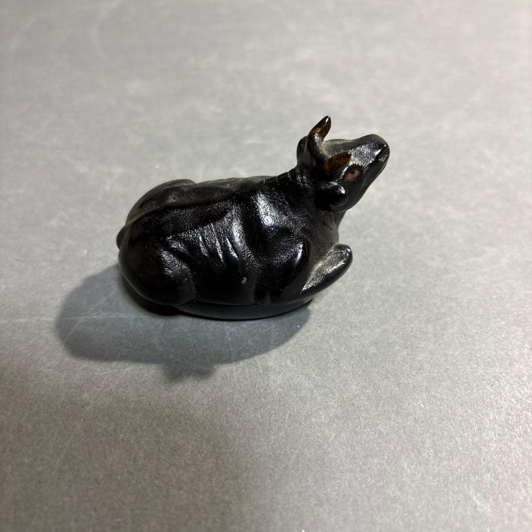 輪島塗　江尻美輪　玄舟　牛　香合　共箱