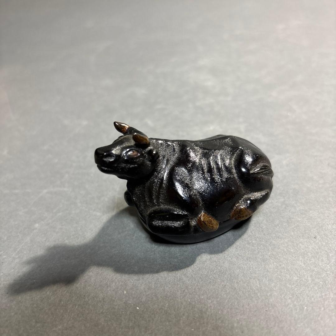 輪島塗　江尻美輪　玄舟　牛　香合　共箱