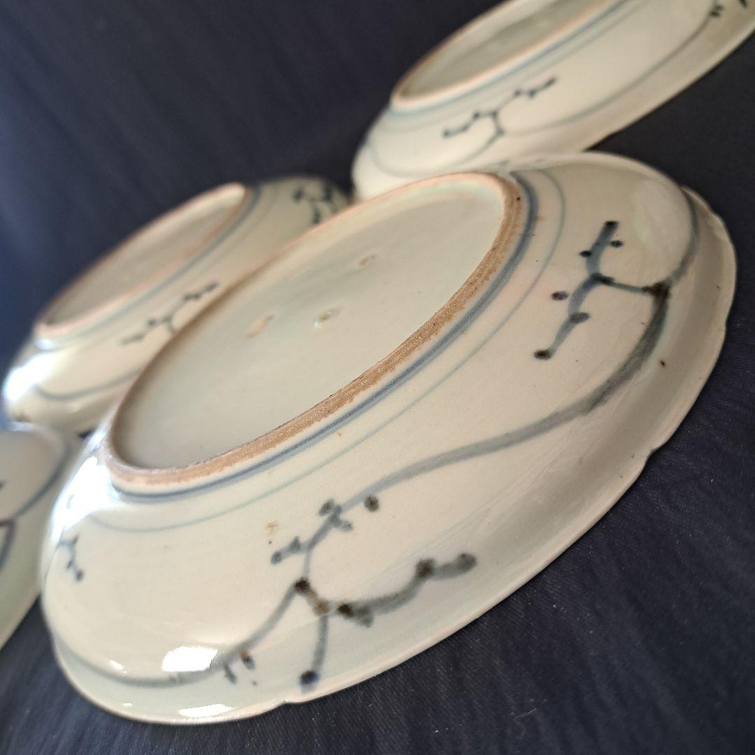 「江戸のお皿を食卓に！」 古伊万里染付皿(直径18cm ) 4客セット 骨董アン