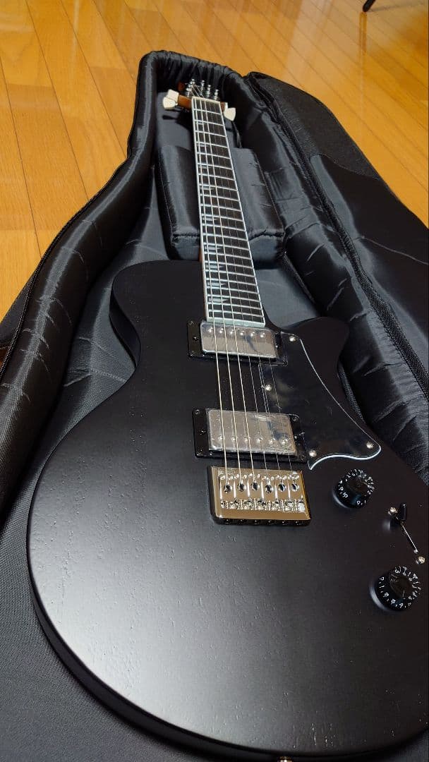 エレキギター マットブラック ケース付き