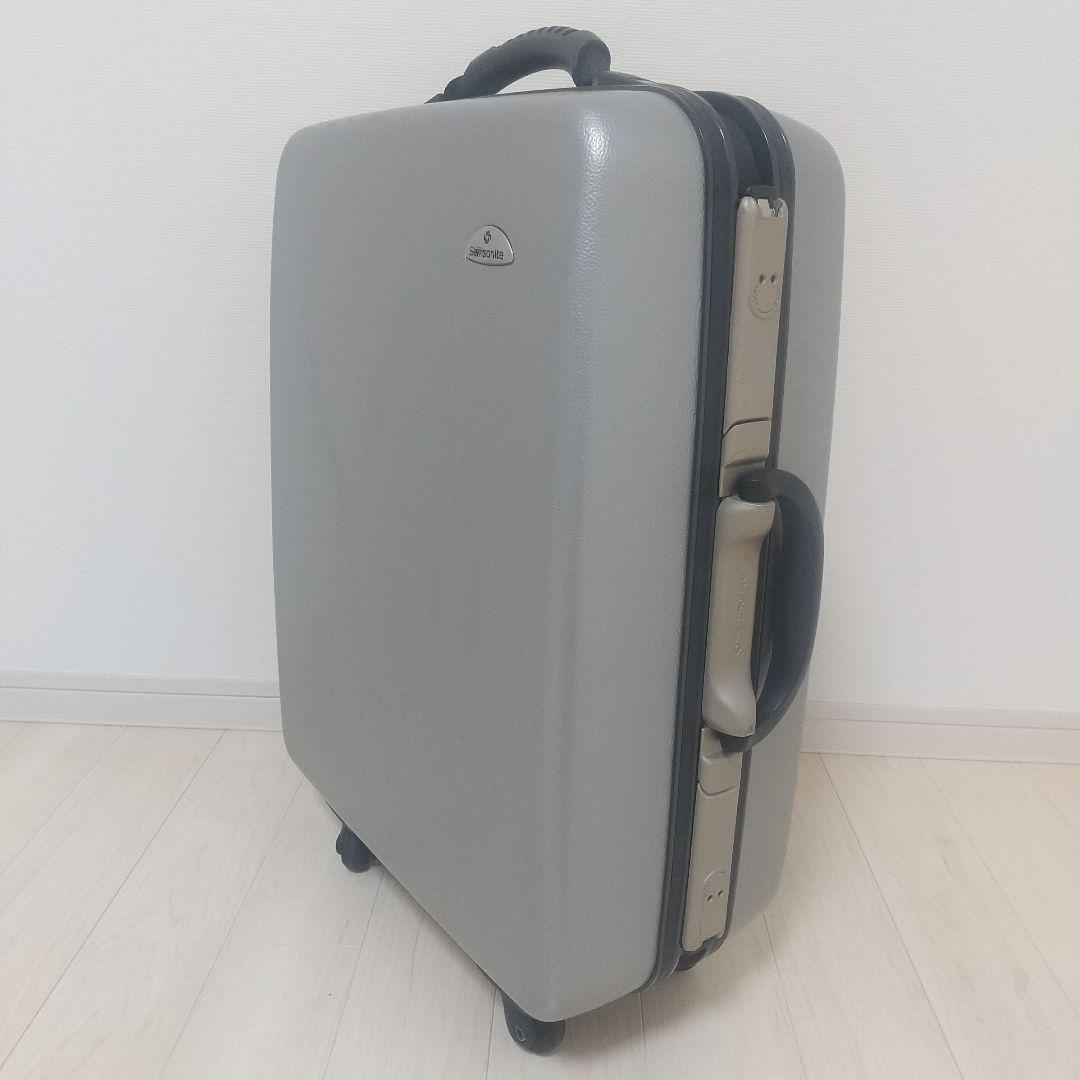 【美品】Samsonite シルバー 中型 ハード キャリーケース スーツケース