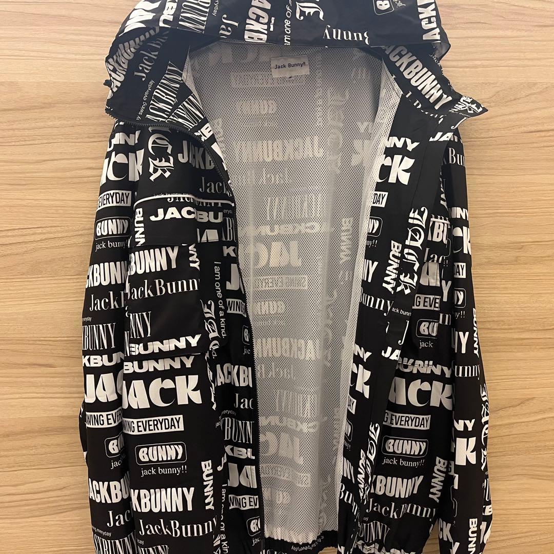 新品★24,200円 ジャックバニー ジップアップフーディブルゾン ロゴ総柄 L