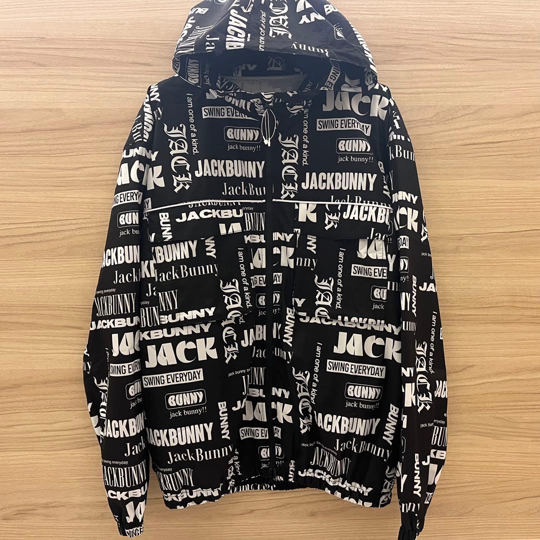 新品★24,200円 ジャックバニー ジップアップフーディブルゾン ロゴ総柄 L