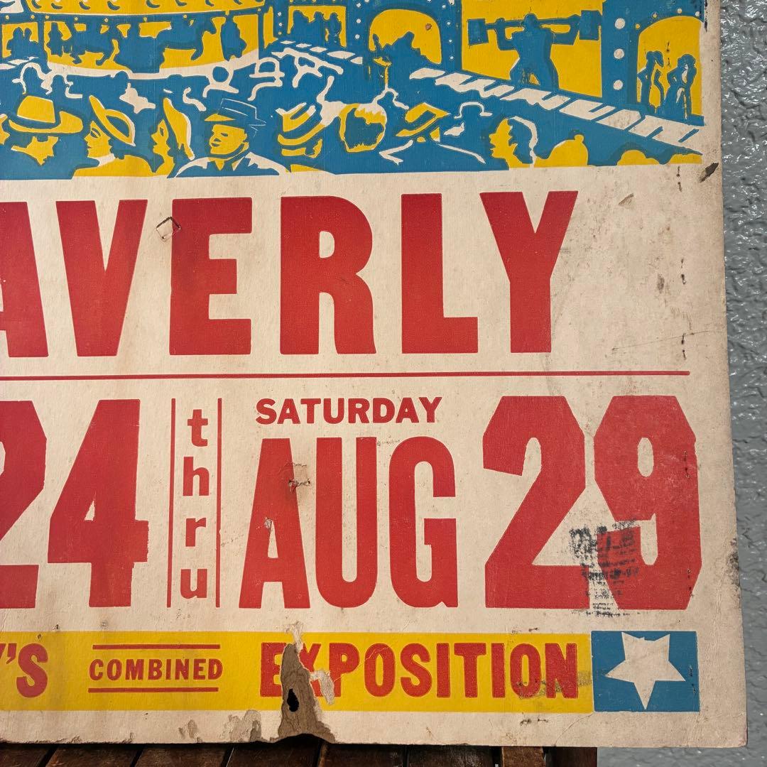 レア！50s〜アメリカアンティーク実物サーカス遊園地FAIR広告ヴィンテージ雑貨