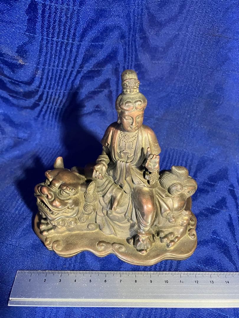 観音様　獅子　銅　真鍮　観音菩薩　仏像
