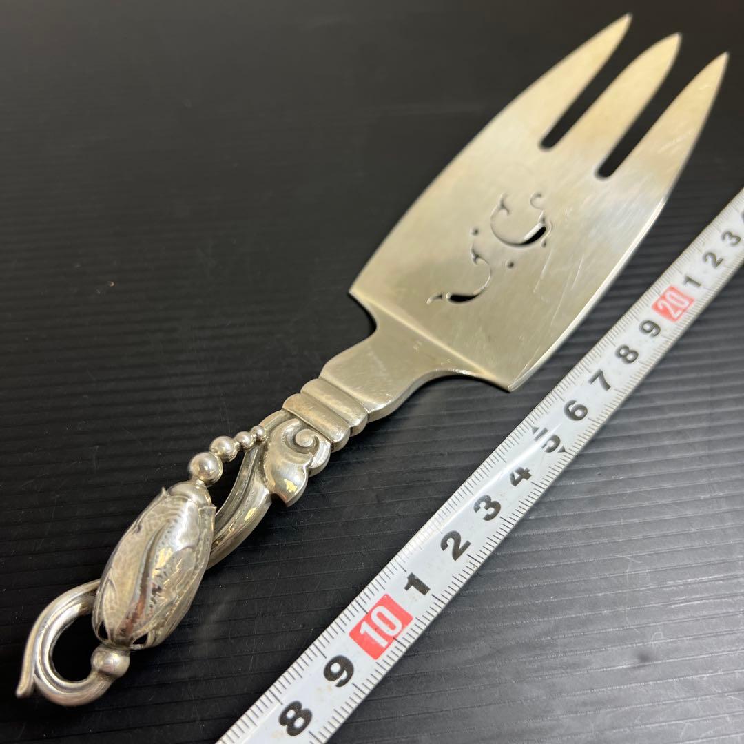 ジョージジェンセン激レアブロッサムsterling925 特大サービングフォーク