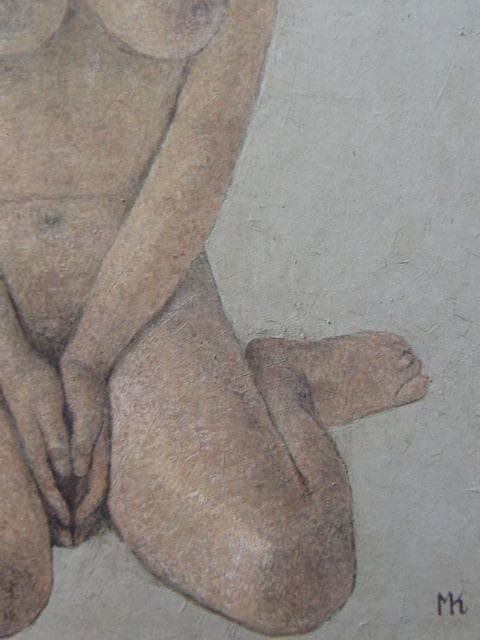 小泉正彦「あるポーズ」、日本の画家、洋画,希少な額装用画集より、新品高級額装付