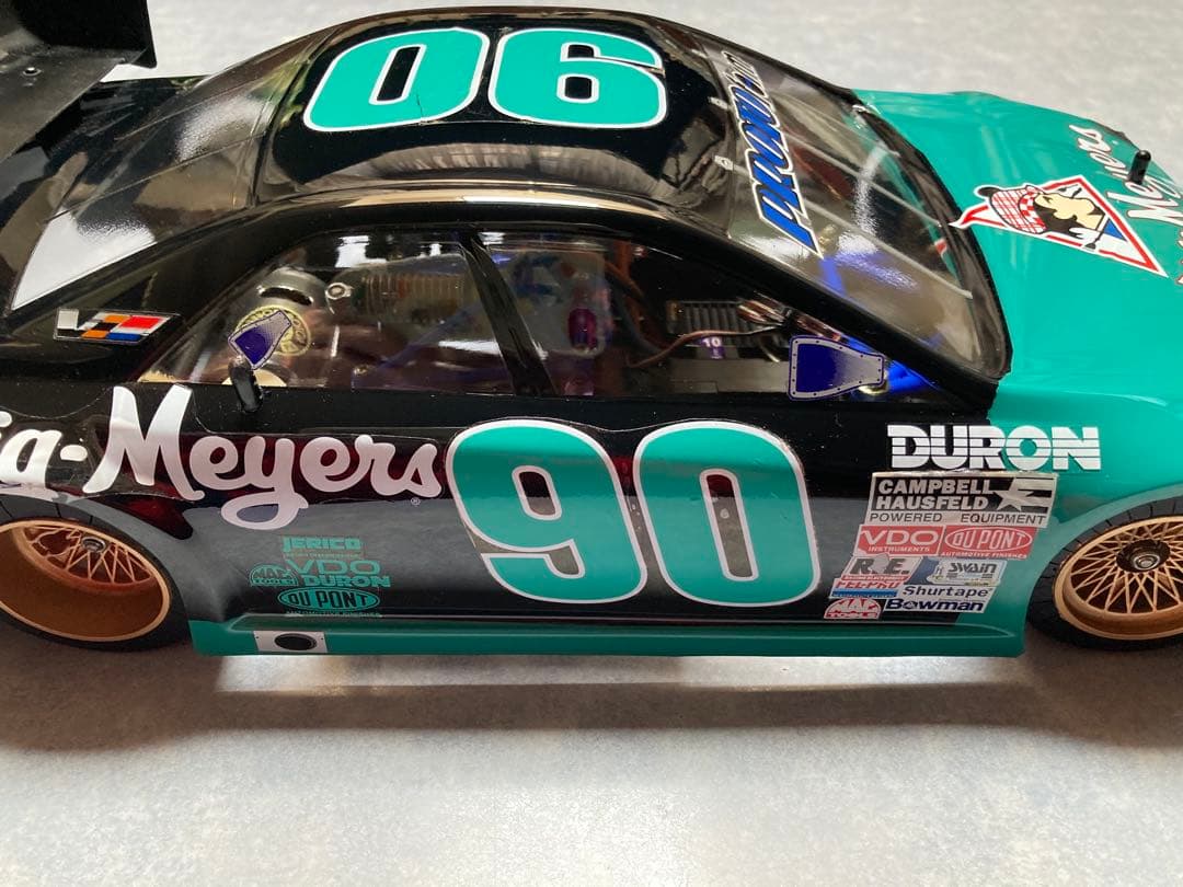 タミヤRCカー1/10.Cカーシャーシ/メカ付き、ボディ/キャデラック•ナスカー