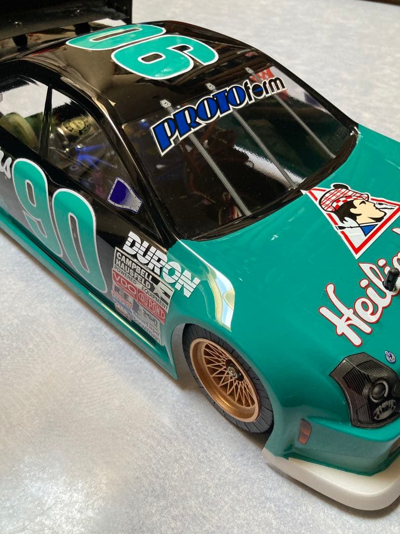 タミヤRCカー1/10.Cカーシャーシ/メカ付き、ボディ/キャデラック•ナスカー