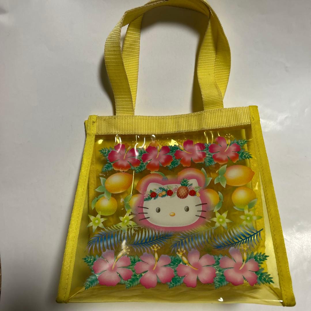 ハローキティ　トロピカル　Hello Kitty ビニールトート　レトロ