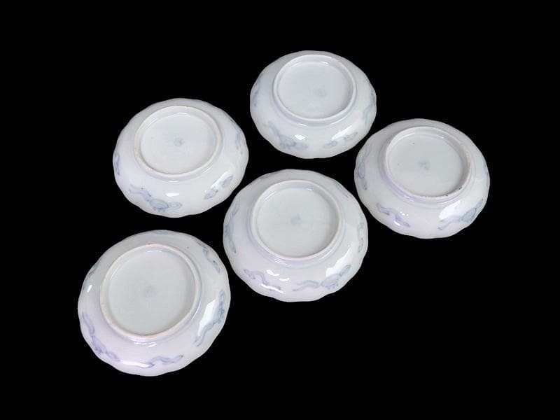 古伊万里　色絵　窓絵 獅子に花の図　４寸皿　５枚　C205AS-CVw