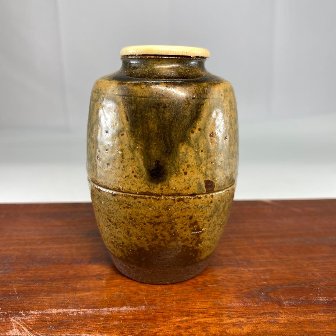 【茶道具】市野陶勝造　丹波焼肩衝茶入（共箱）