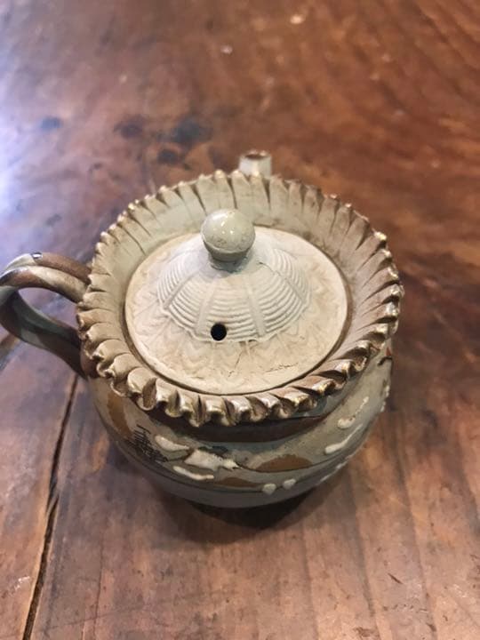 万古焼 富士山に鶴紋急須　煎茶道具　中国