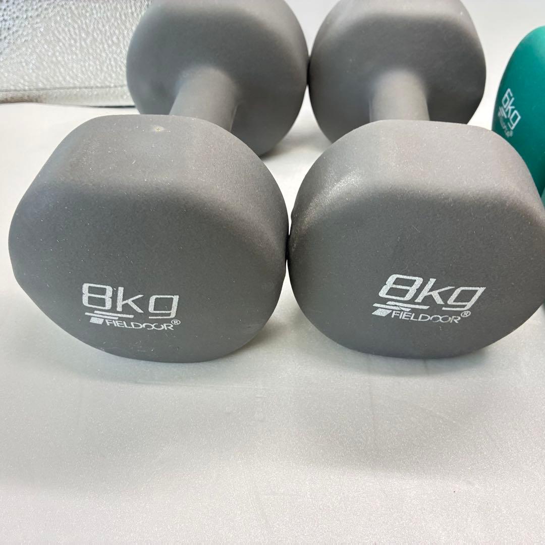 FIELDOOR 8kg 6kg ダンベル 2個セット