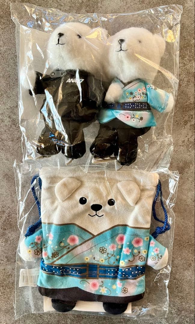 新品 羽生結弦 ANA YUZU フライトベア キーホルダー 巾着 天と地と