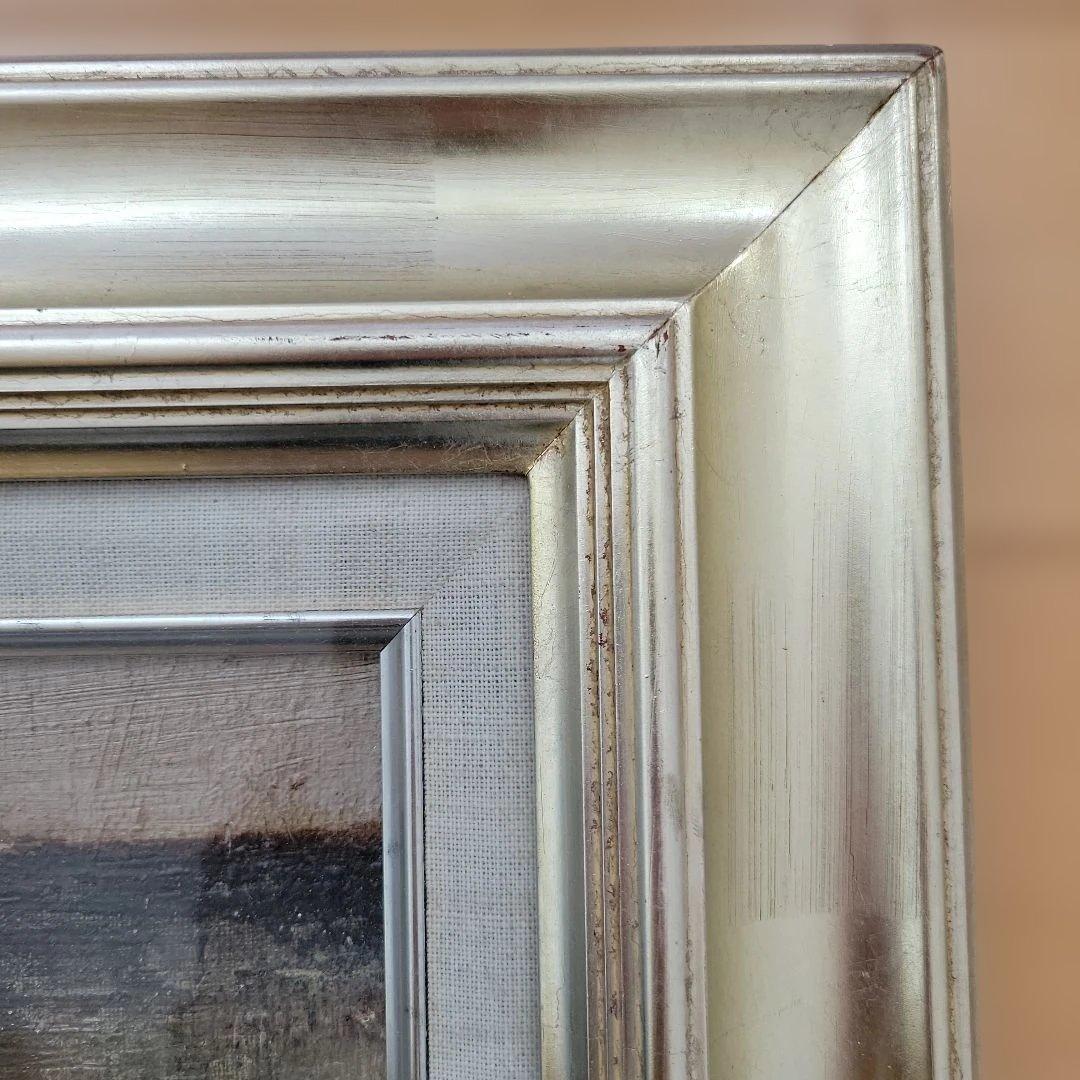 風景画 油彩画 木製フレーム付き　作者 m.satoh