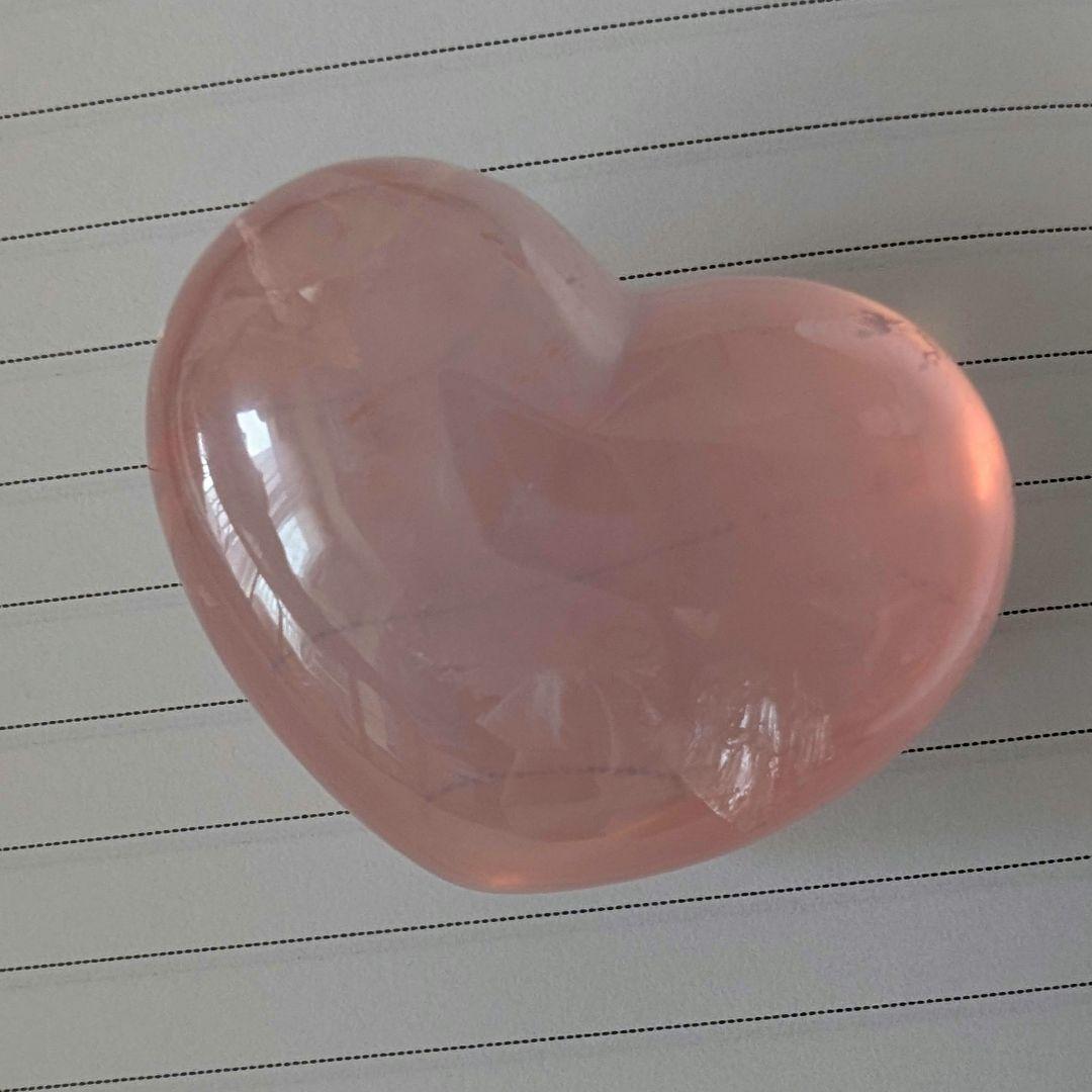 高品質スターローズクォーツのハート型ハンドポリッシュ