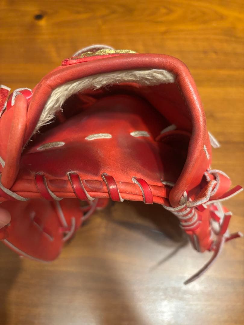 adidas 軟式グローブ ピッチャー用　赤 M球 KENKO BALL付き