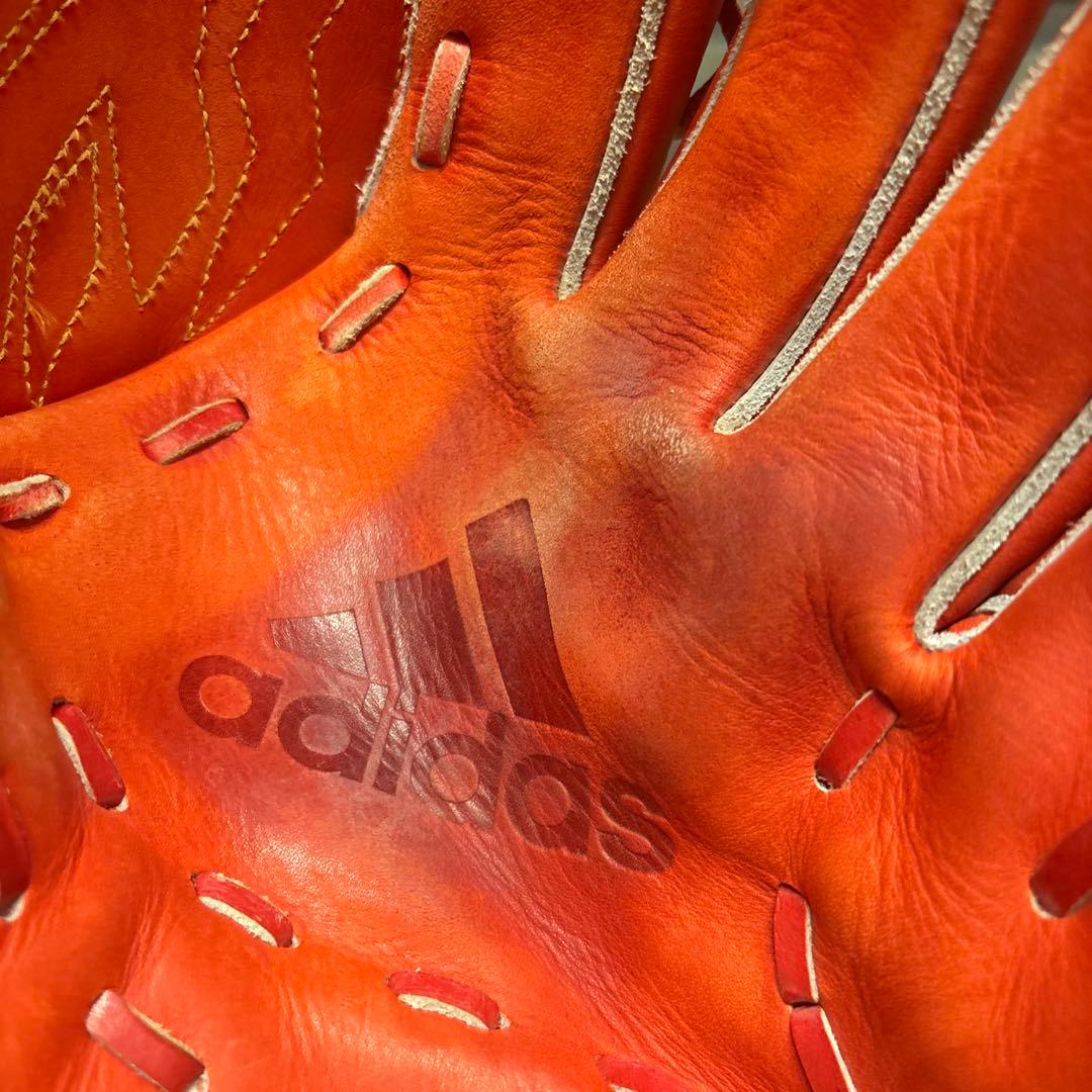 adidas 軟式グローブ ピッチャー用　赤 M球 KENKO BALL付き