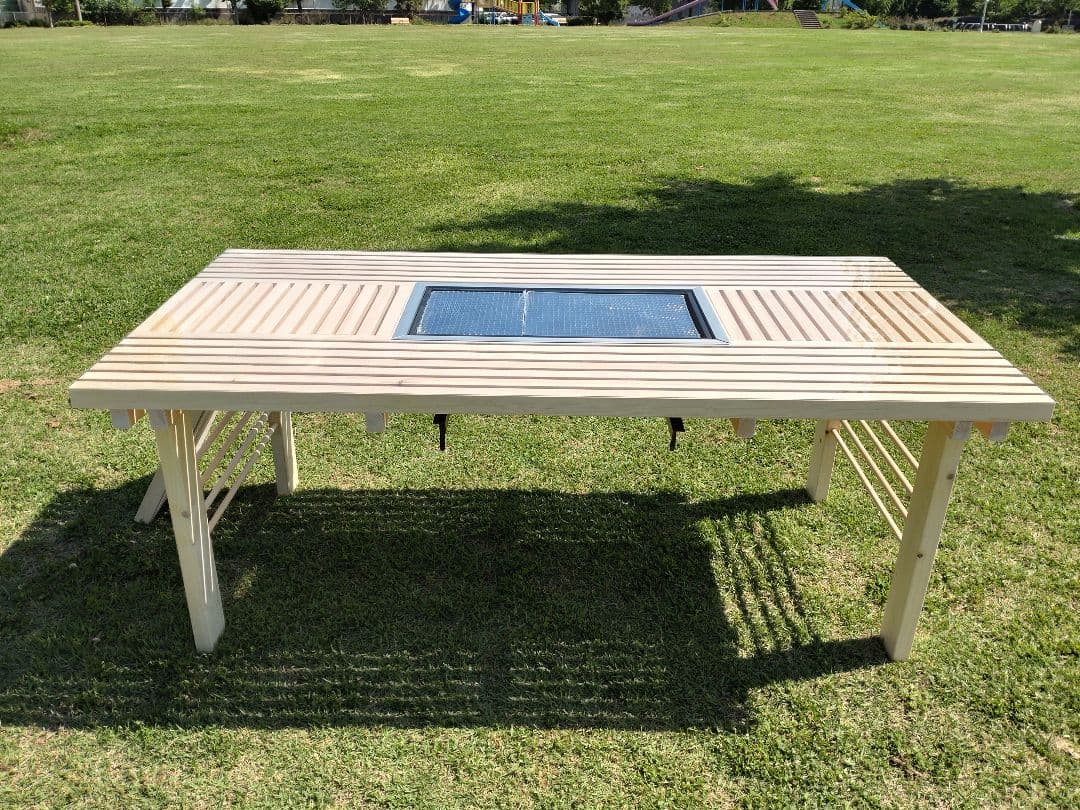 天然木製バーベキューテーブル 6人〜8人