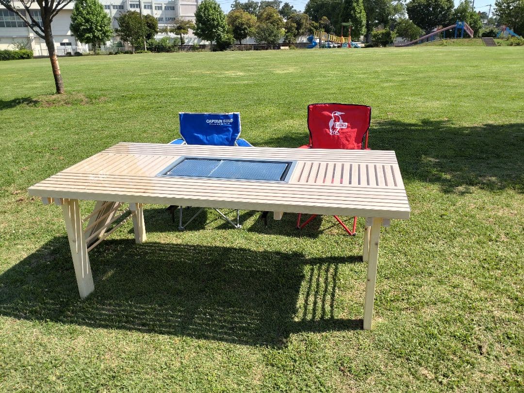 天然木製バーベキューテーブル 6人〜8人